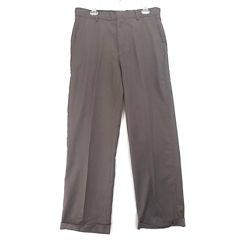 Vtg Banana Republic Mens Dress Pants‎ 35x34(32) 100% Wool Flat Front Cuffed